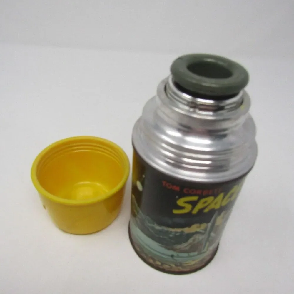 Vintage Tom Corbett Space Cadet Thermos Bottle Aladdin 1952 Sci-Fi Collectible